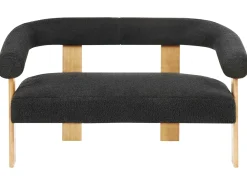 Divano 2 posti ILBRO Bouclé Nero/Marrone chiaro