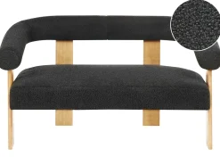 Divano 2 posti ILBRO Bouclé Nero/Marrone chiaro