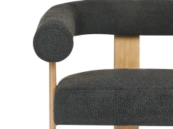 Divano 2 posti ILBRO Bouclé Nero/Marrone chiaro