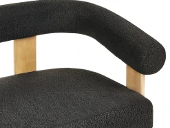 Divano 2 posti ILBRO Bouclé Nero/Marrone chiaro