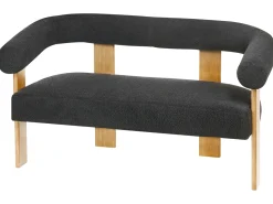 Divano 2 posti ILBRO Bouclé Nero/Marrone chiaro
