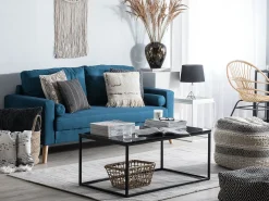 Divano 2 posti KALMAR Tessuto Blu oltremare