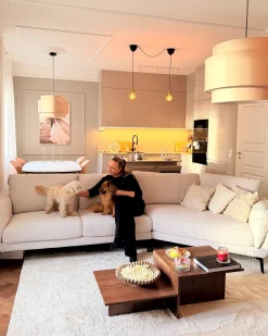 Divano 3 posti KANSSELI Tessuto Beige chiaro