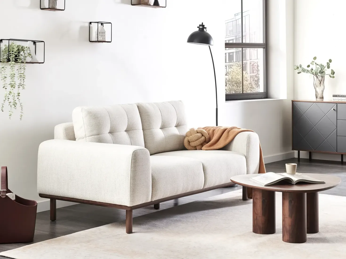 Divano 2 posti LAURILA Tessuto Beige chiaro