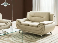 Divano 2 posti LEIRA Pelle sintetica Beige