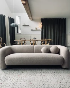 Divano 3 posti LEIREN Bouclé Beige