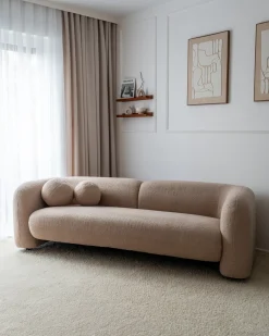 Divano 3 posti LEIREN Bouclé Beige