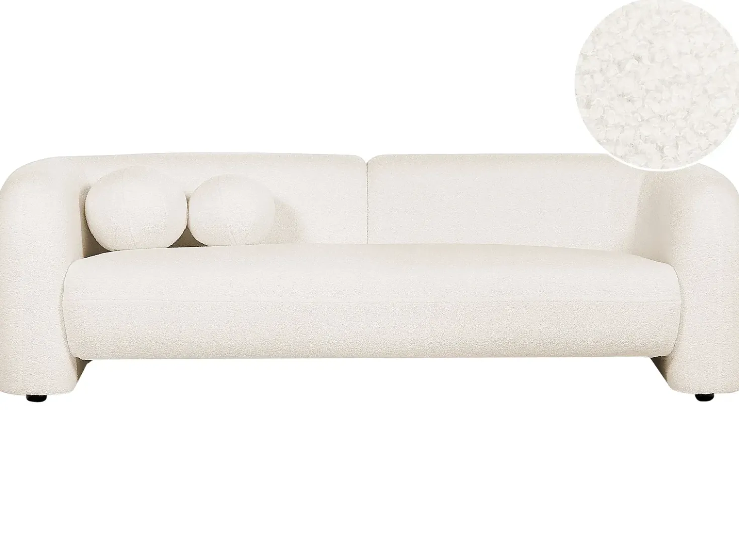 Divano 3 posti LEIREN Bouclé Bianco