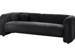 Divano 3 posti LEIREN Ciniglia Nero