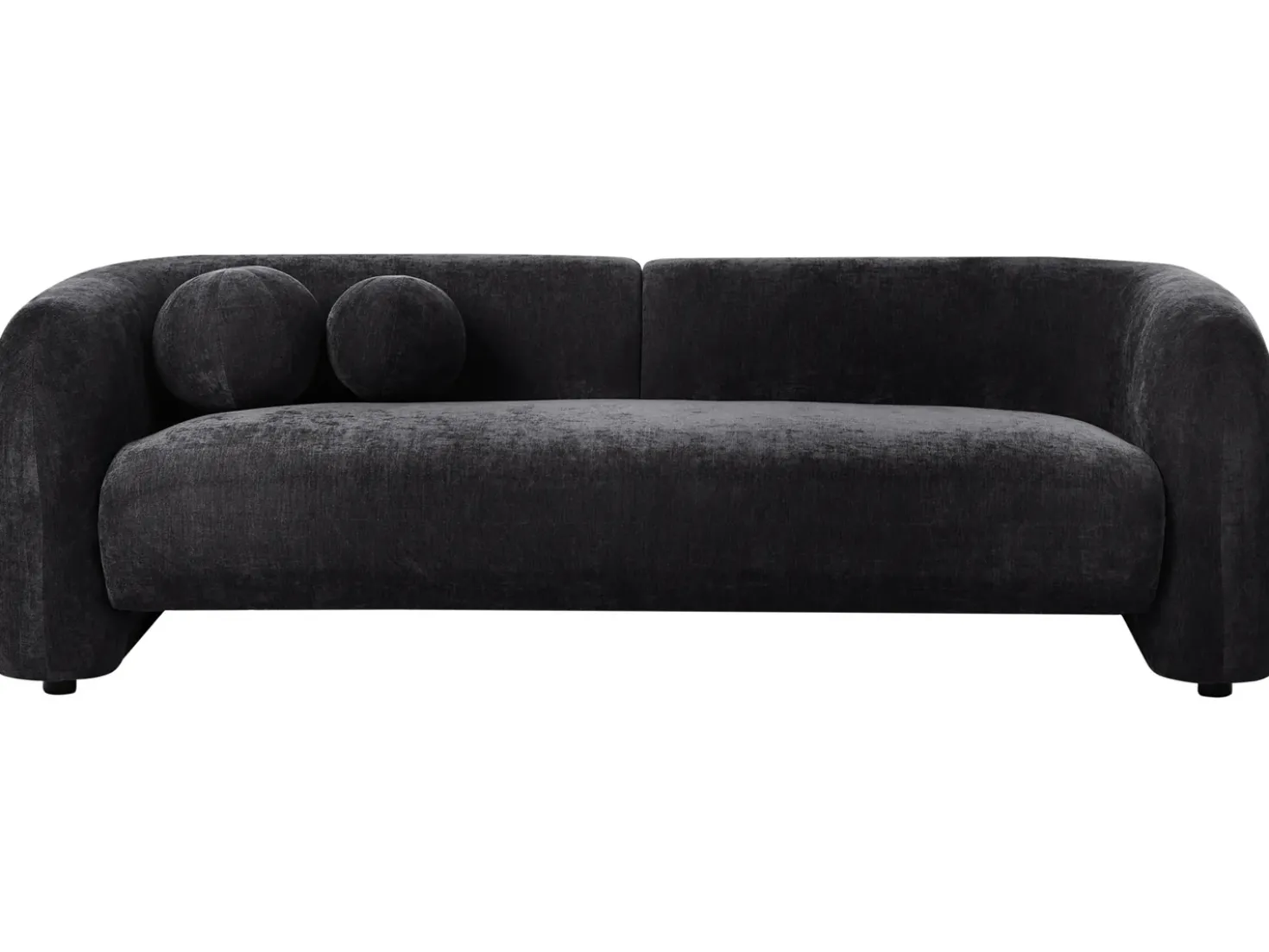 Divano 3 posti LEIREN Ciniglia Nero