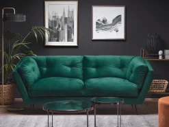 Divano 3 posti LENVIK Velluto Verde smeraldo