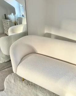 Divano 2 posti LOEN Bouclé Bianco