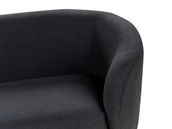 Divano 2 posti LOEN Tessuto Nero