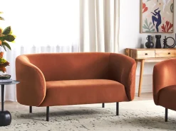 Divano 2 posti LOEN Velluto Arancione