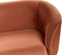 Divano 2 posti LOEN Velluto Arancione