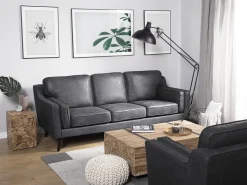 Divano 3 posti LOKKA Pelle sintetica Grigio