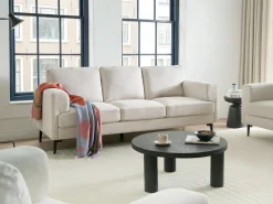 Divano 3 posti LOUSTO Tessuto Beige chiaro