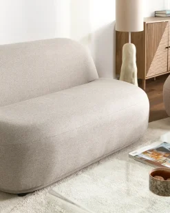 Divano 2 posti LOVBERG Tessuto Beige