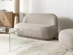 Divano 2 posti LOVBERG Tessuto Beige