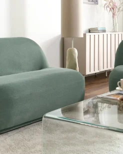 Divano 2 posti LOVBERG Tessuto Verde chiaro