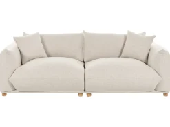 Divano 3 posti LUVOS Tessuto Beige chiaro