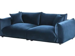 Divano 3 posti LUVOS Velluto Blu scuro