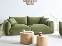 Divano 3 posti LUVOS Velluto Verde