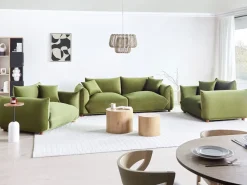 Divano 3 posti LUVOS Velluto Verde