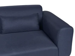 Divano 2 posti MALMOS Lino sintetico Blu scuro