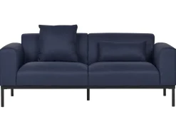 Divano 2 posti MALMOS Lino sintetico Blu scuro