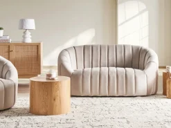 Divano 2 posti MALUNG Velluto Beige