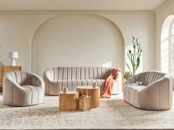 Divano 2 posti MALUNG Velluto Beige