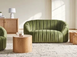 Divano 2 posti MALUNG Velluto Verde scuro