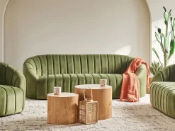 Divano 3 posti MALUNG Velluto Verde scuro