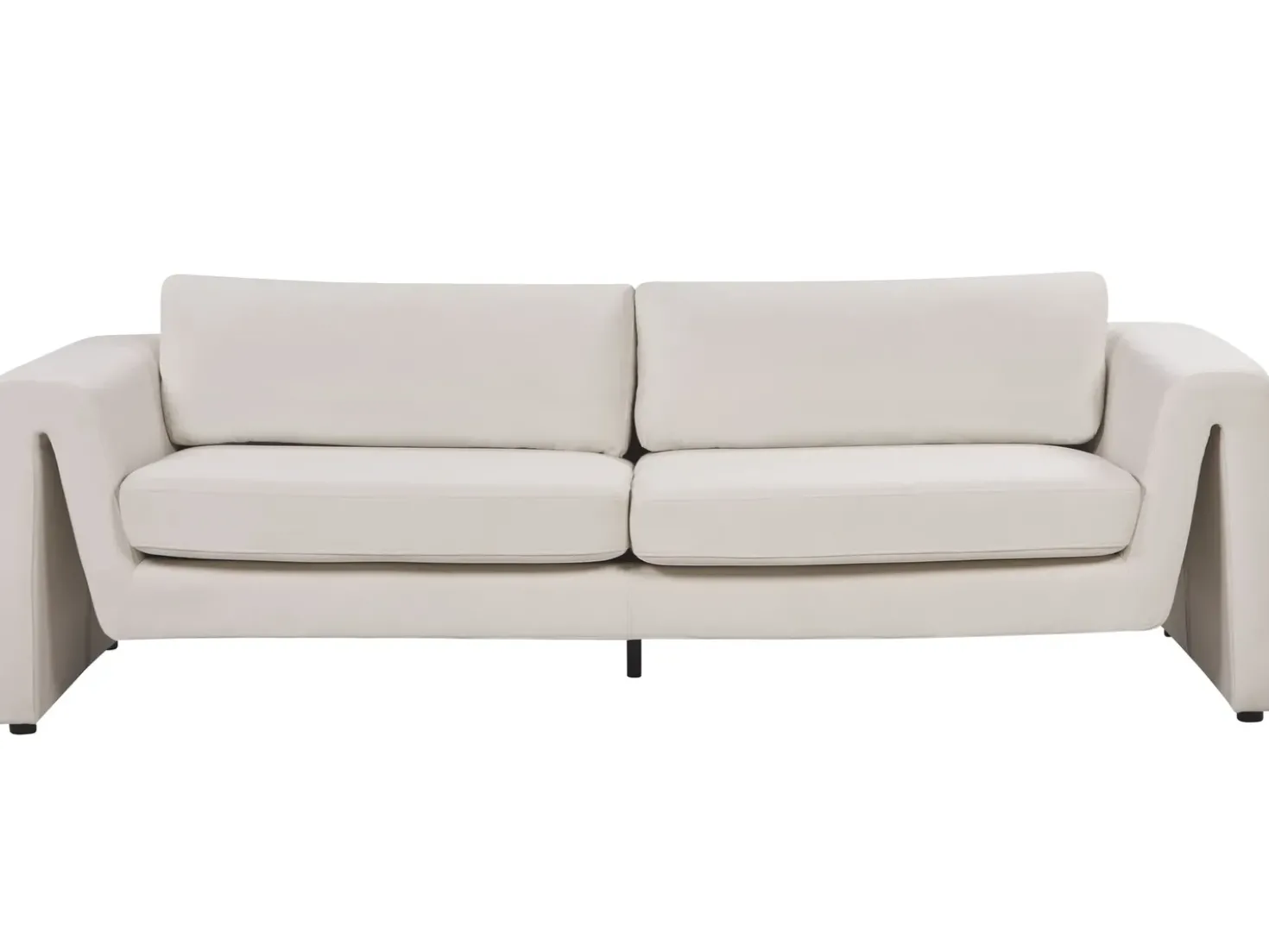 Divano 3 posti MAUNU Velluto Beige chiaro