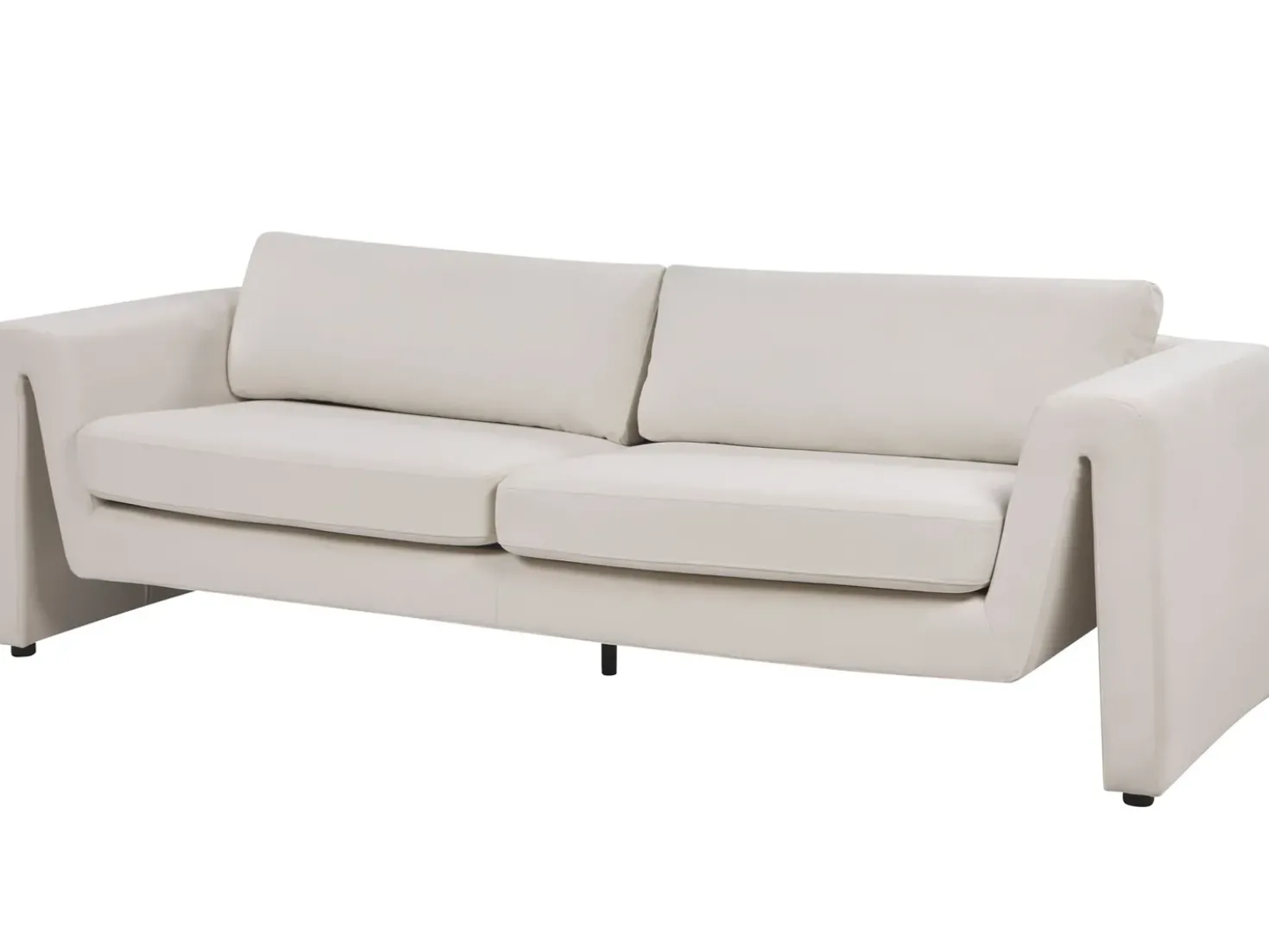Divano 3 posti MAUNU Velluto Beige chiaro