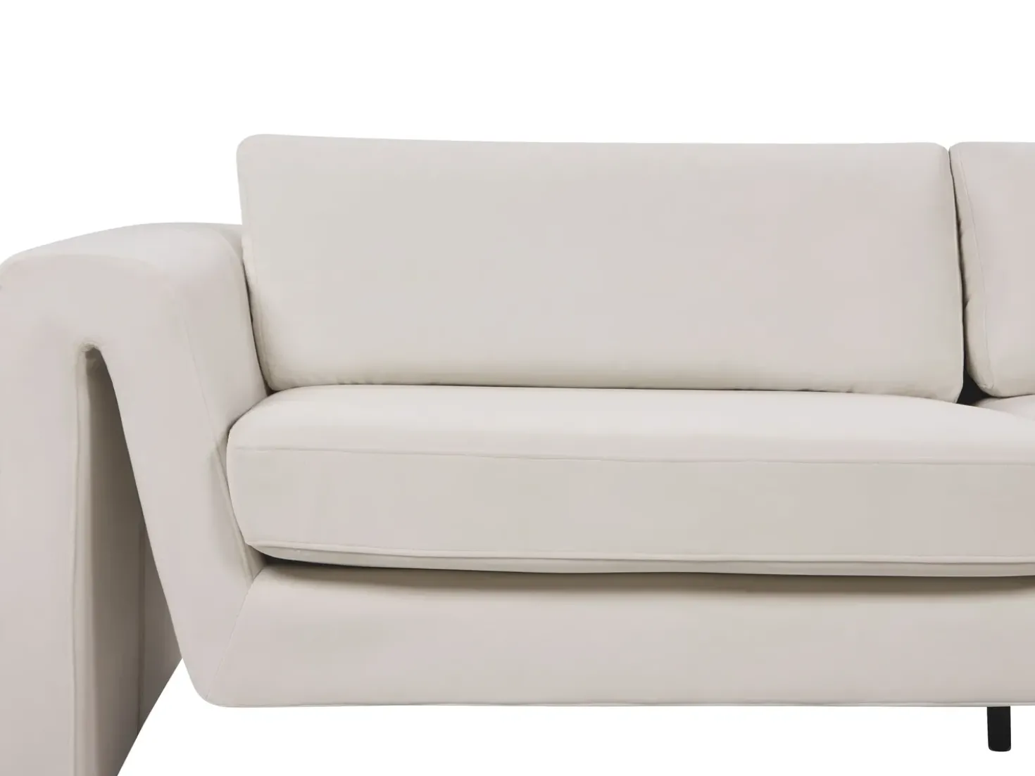Divano 3 posti MAUNU Velluto Beige chiaro