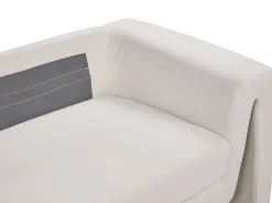Divano 3 posti MAUNU Velluto Beige chiaro