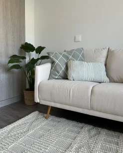 Divano 2 posti MAURA Tessuto Beige chiaro