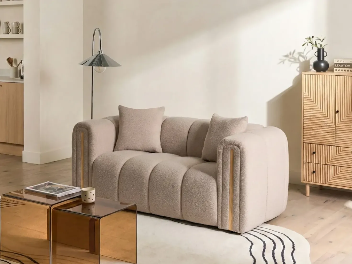 Divano 2 posti MORSIL Bouclé Beige