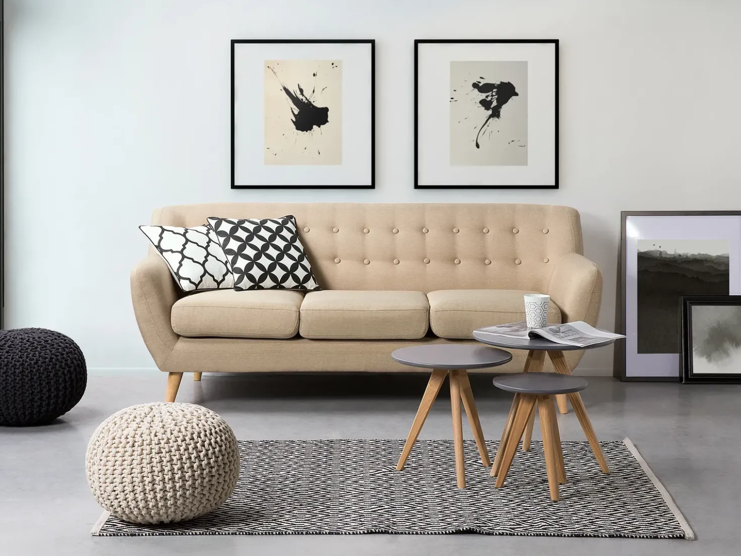 Divano 3 posti MOTALA Tessuto Beige