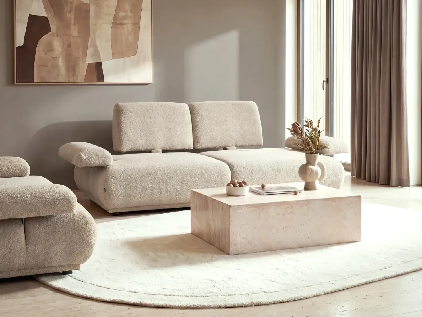 Divano 3 posti NACKA Bouclé Beige