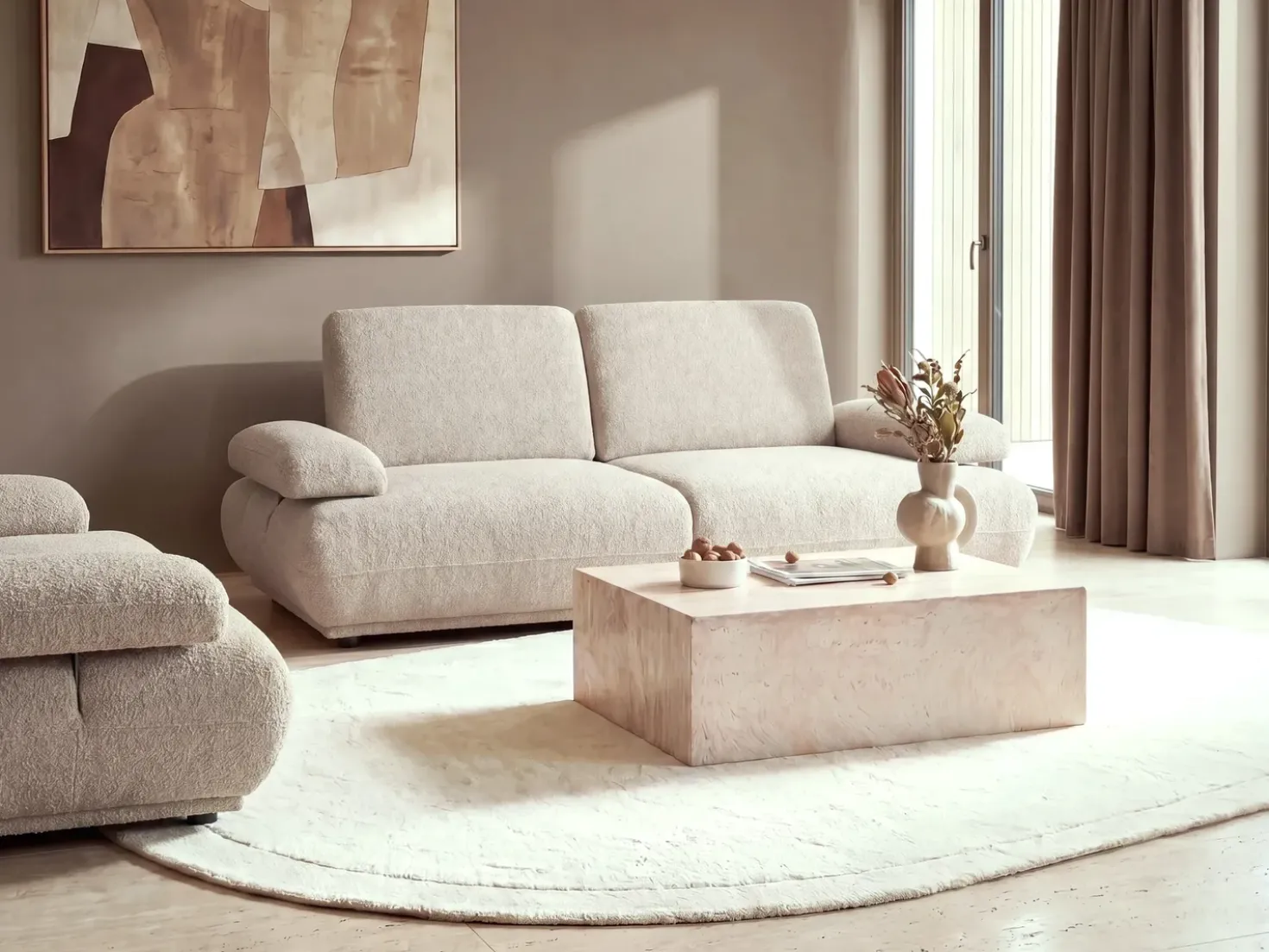 Divano 3 posti NACKA Bouclé Beige