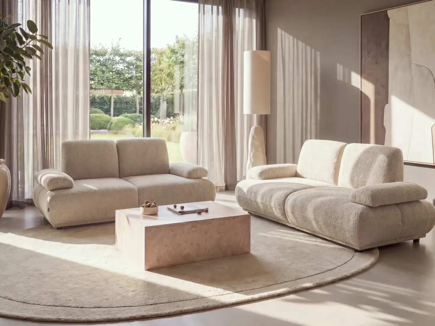 Divano 3 posti NACKA Bouclé Beige
