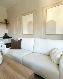 Divano 3 posti NIVALA Bouclé Bianco sporco
