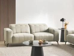 Divano 3 posti OMMEL Tessuto Beige chiaro