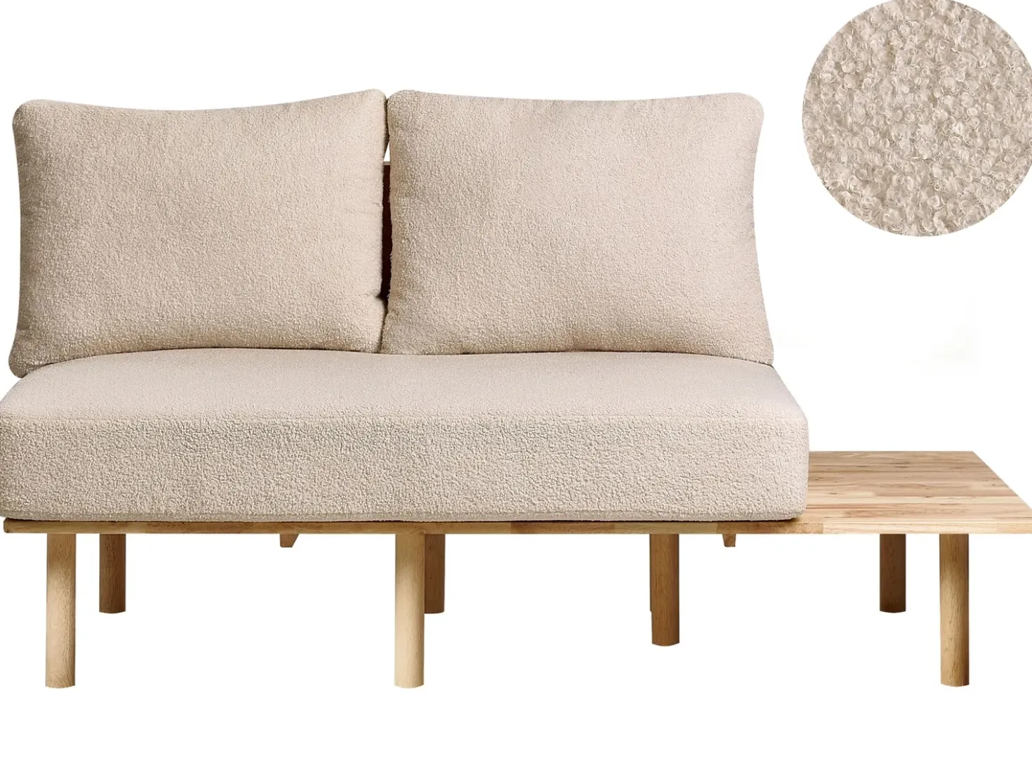 Divano 2 posti SALO Bouclé Beige con tavoli