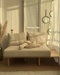 Divano 2 posti SALO Bouclé Beige con tavoli