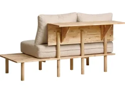 Divano 2 posti SALO Bouclé Beige con tavoli
