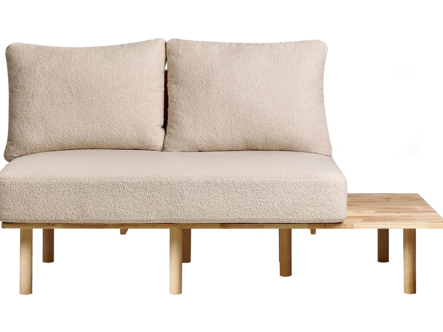 Divano 2 posti SALO Bouclé Beige con tavoli